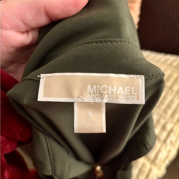 Michael Kors Olive Green Belted Zip Dress - Picture 6 of 7